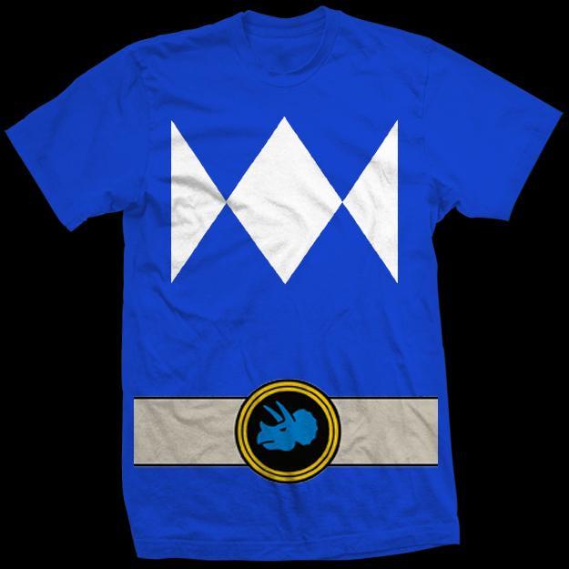 Blue Power Ranger Costume Shirt Billy Cranston Triceratops Power Rangers Unisex Cosplay Tee