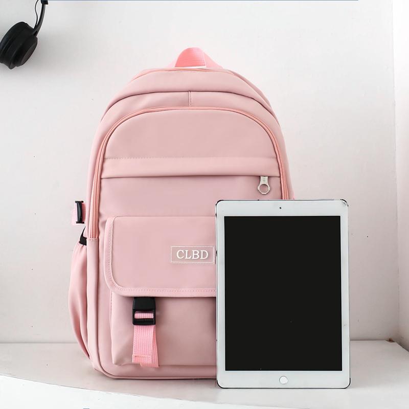 Four-Piece Backpack Set Student Schoolbag Women's Solid Color Backpack