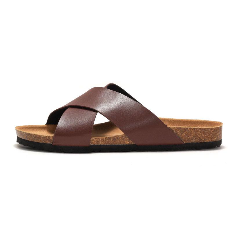 Summer New Men's Cork Slippers Beach Shoes Student Cross with Water Loose Cool Slippers