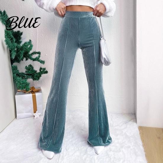 Loose Fit Women Pants Retro Corduroy Flared High Waisted Wide Leg Trousers for All-day Wear Solid Color Casual Work Travel And Daily