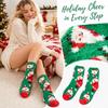 Women's Christmas Mid-Calf Socks with Christmas Tree Pattern, Festive Holiday Socks for Women, Novelty Winter Sock for Daily Wear and Gift Exchange