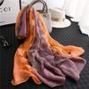 Double-Color Matching Women Scarf 70*190 Cm Female Fashion Cut Flower Hollow Petal Imitation Silk Wool Scarf Versatile Scarf