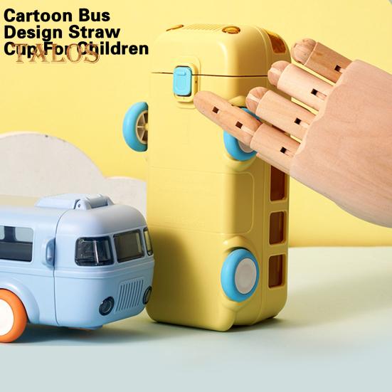 

500 мл детская соломенная чашка в форме автобуса, детская соломенная бутылка, герметичная портативная бутылка для воды для девочек и мальчиков