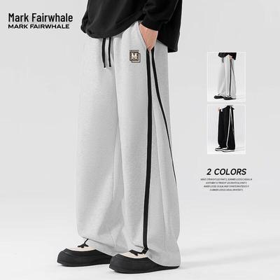 Mark Fairwhale Men's Straight-Leg Webbing Strap Casual Pants