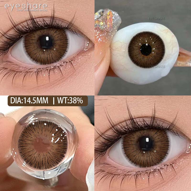 EYESHARE Colored Contact Lenses Fashion Light Blue Lenses Gray Color Lenses Dark Brown Natural Lenses Green Fashion Lenses 1 Pair