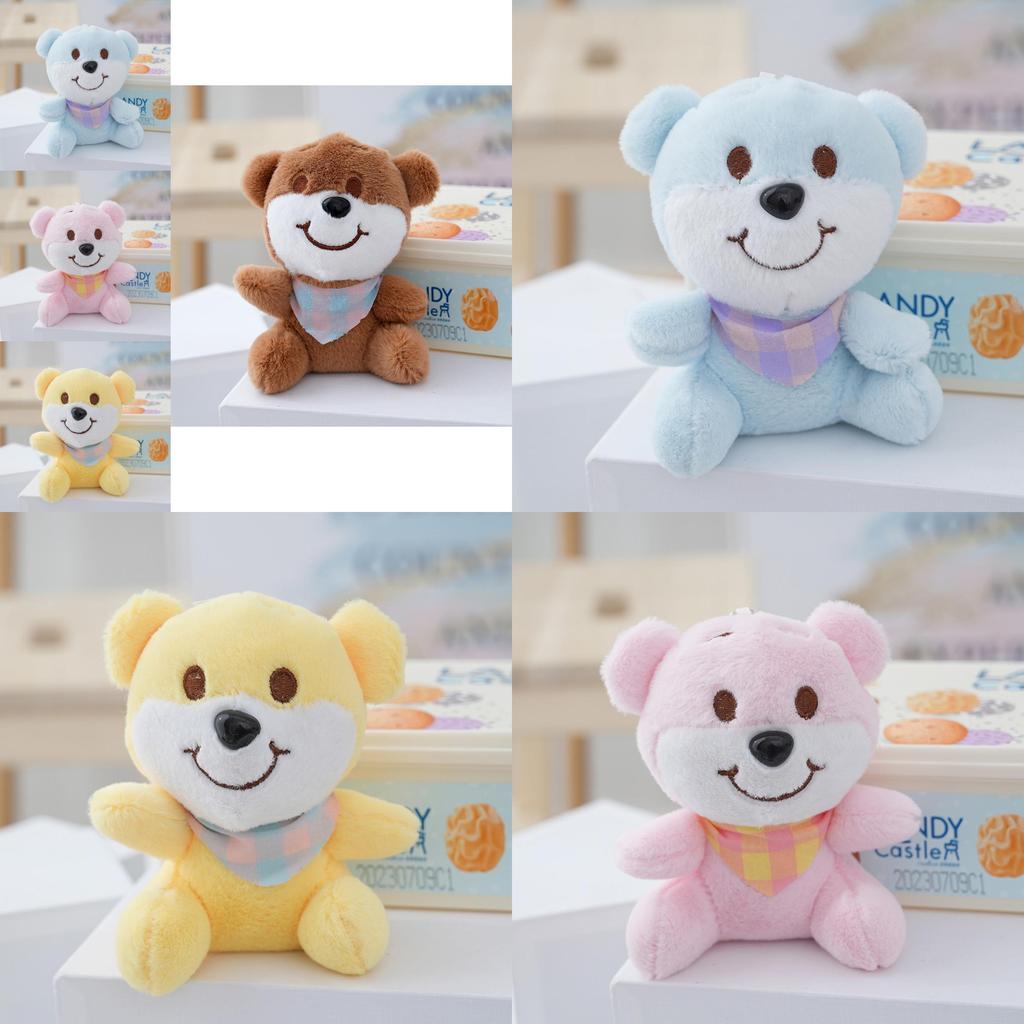 Cute 13cm Stuffed Animal Bear Key Ring Cozy Fluffy Plush Gift In Multiple Colors