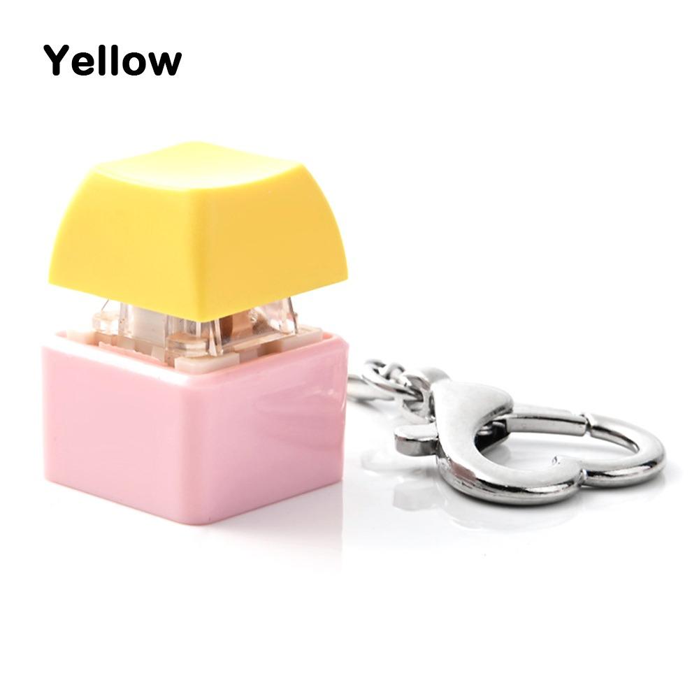 

New DIY Keyboard Fidget Keychain Without Light Keys Button Finger Keyboard Caps Keycap Pass The Time Pinch Toy жёлтый