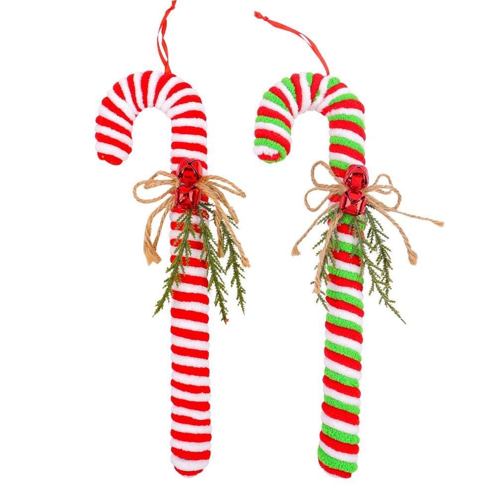 Red and White Hanging Candy Cane Ornaments Christmas Tree Lollipop Decoration New Year Supplies