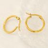 Gold-Plated Titanium Steel Retro Spiral Texture Ear Cuffs and Plain Band Earrings for Women