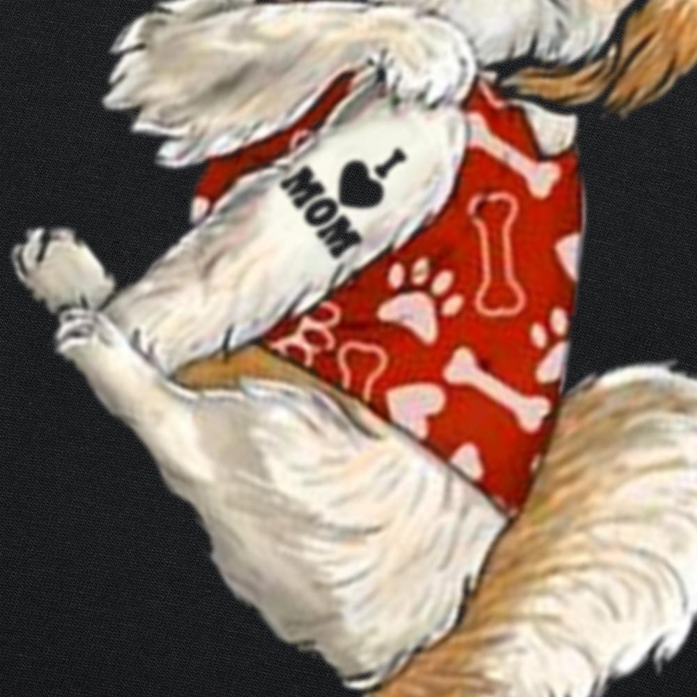 Vintage Funny I Love Mom Tattoo Shih Tzu Mom T Shirt Men Women Fashion Tee Shirts Oversized Cotton Casual Streetwear T-shirts