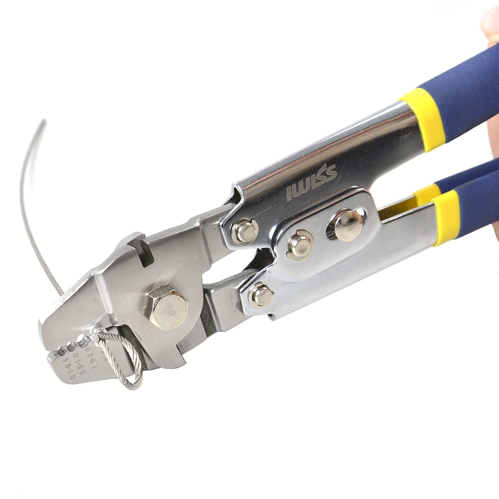 IWISS Stainless Steel Wire Clamp Wire Rope Aluminum Sleeve Crimping WX-255 Cutter, Cutter, Machine, 0.1mm-2.2mm