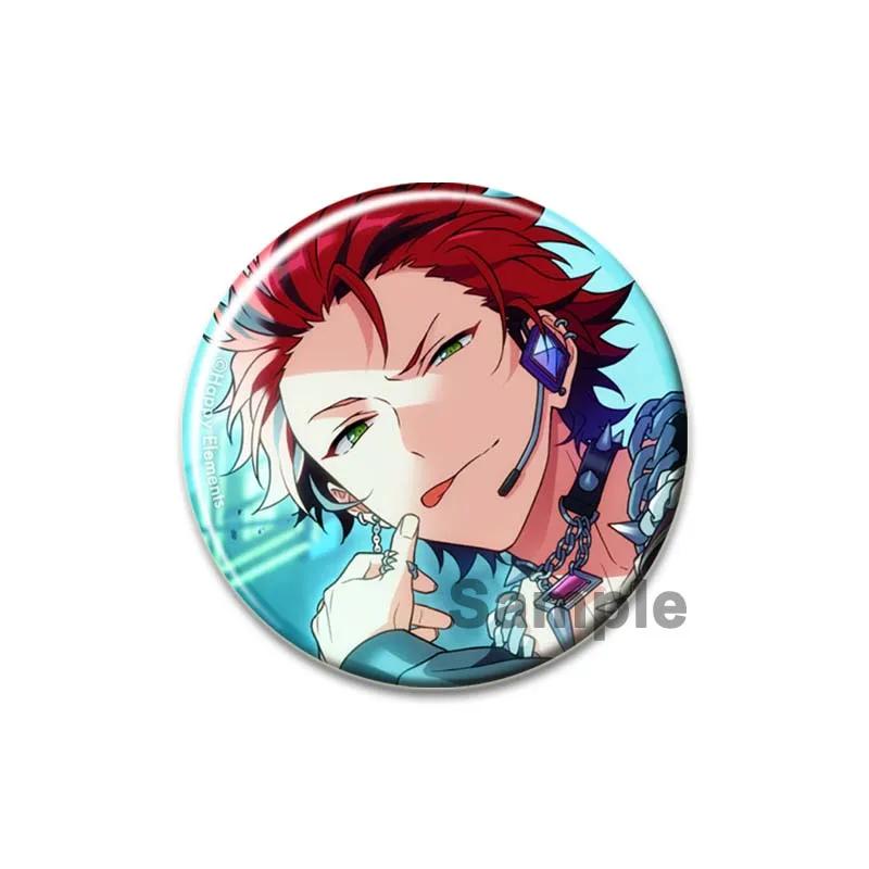 32/44/58mm Ensemble Stars Idol Brooch Round Cartoon Cosplay Badge Akehoshi Yuuki Fushimi Narukami Lapel Pins for Backpack Gift Accessory