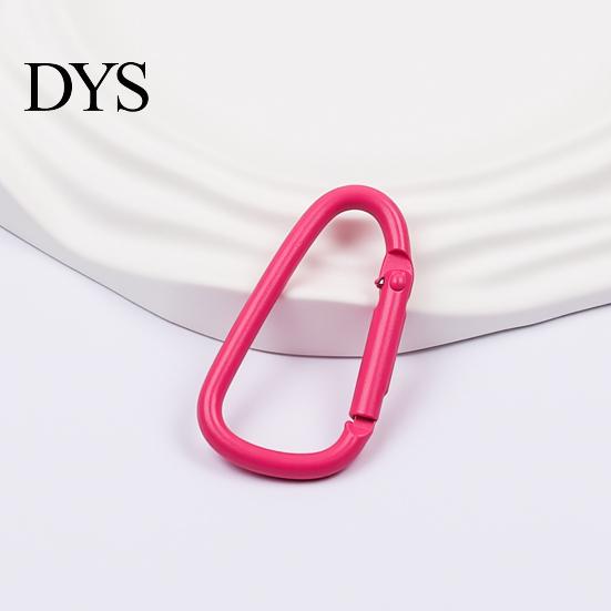 Colorful Keychain Accessory 2Pcs Carabiner Spring Buckle Lightweight Alloy Clip Easy One-Handed Durable Metal D-Shaped Hook Outdoor Travel Bag Pendant