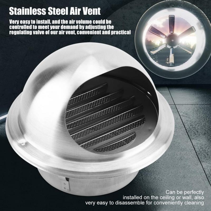 Mootea Round Air Vent 125mm 3 Sizes Adjustable Wall Ceiling Home Stainless Steel Air Vent Round Ventilation Duct Cover New