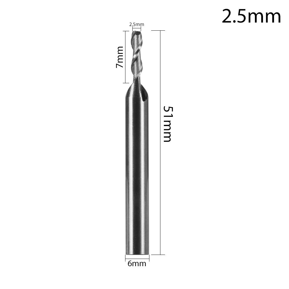 1/5pcs High Quality 1-12mm Machine Tool Wood-Cutter Tools CNC Straight Shank Milling Cutters Mill Cutter Woodworking Drill Bits