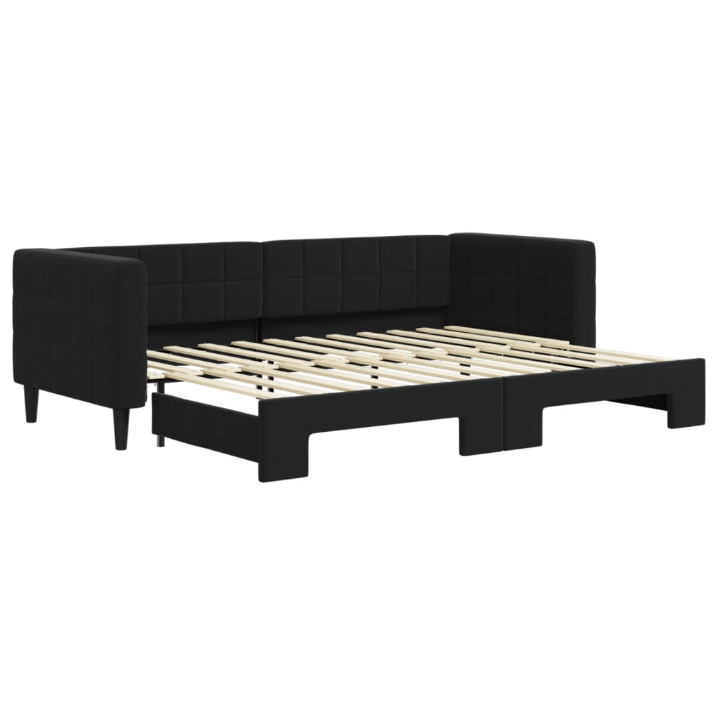 Vidaxl Sofa Rozsuwana, Czarna, 80X200 Cm, Aksamit