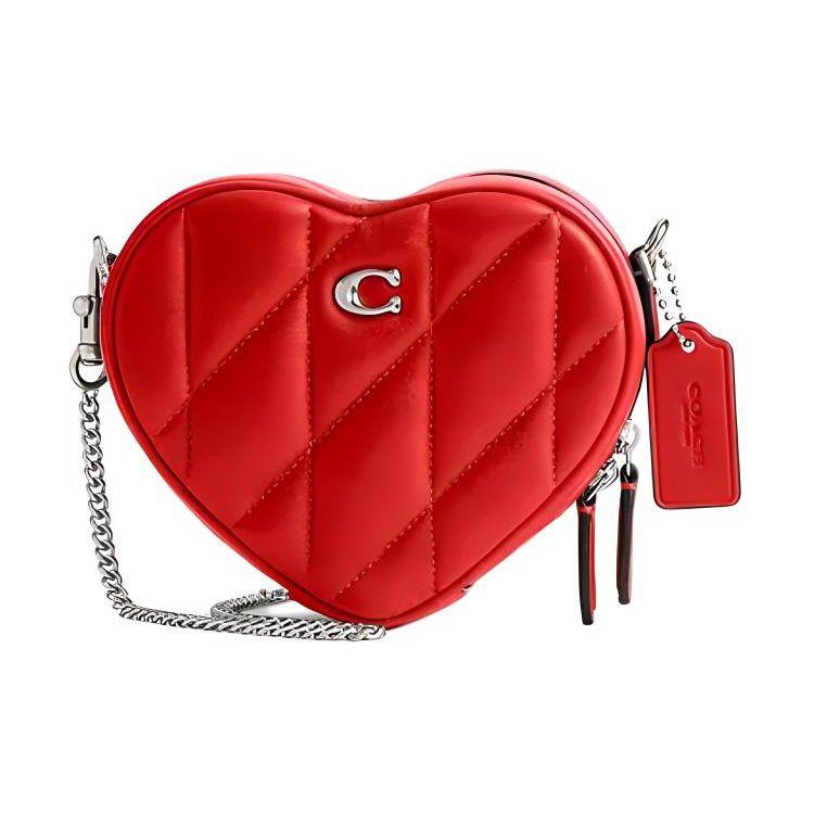 

Coach Heart 14 Solid Color Chain Zip Closure Striped Quilted Heart Shape Mini Shoulder Crossbody Bag Women Bags Red CE766-LHPJ6 Basic Set (Bag+Dust Bag)