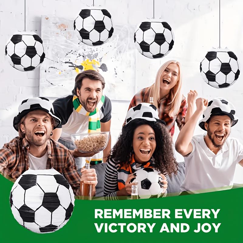 3/6pcs Football Themed Paper Lanterns Hanging Decor, Sports Theme Classroom Wall & Backdrop Decoration for Birthday Game Day
