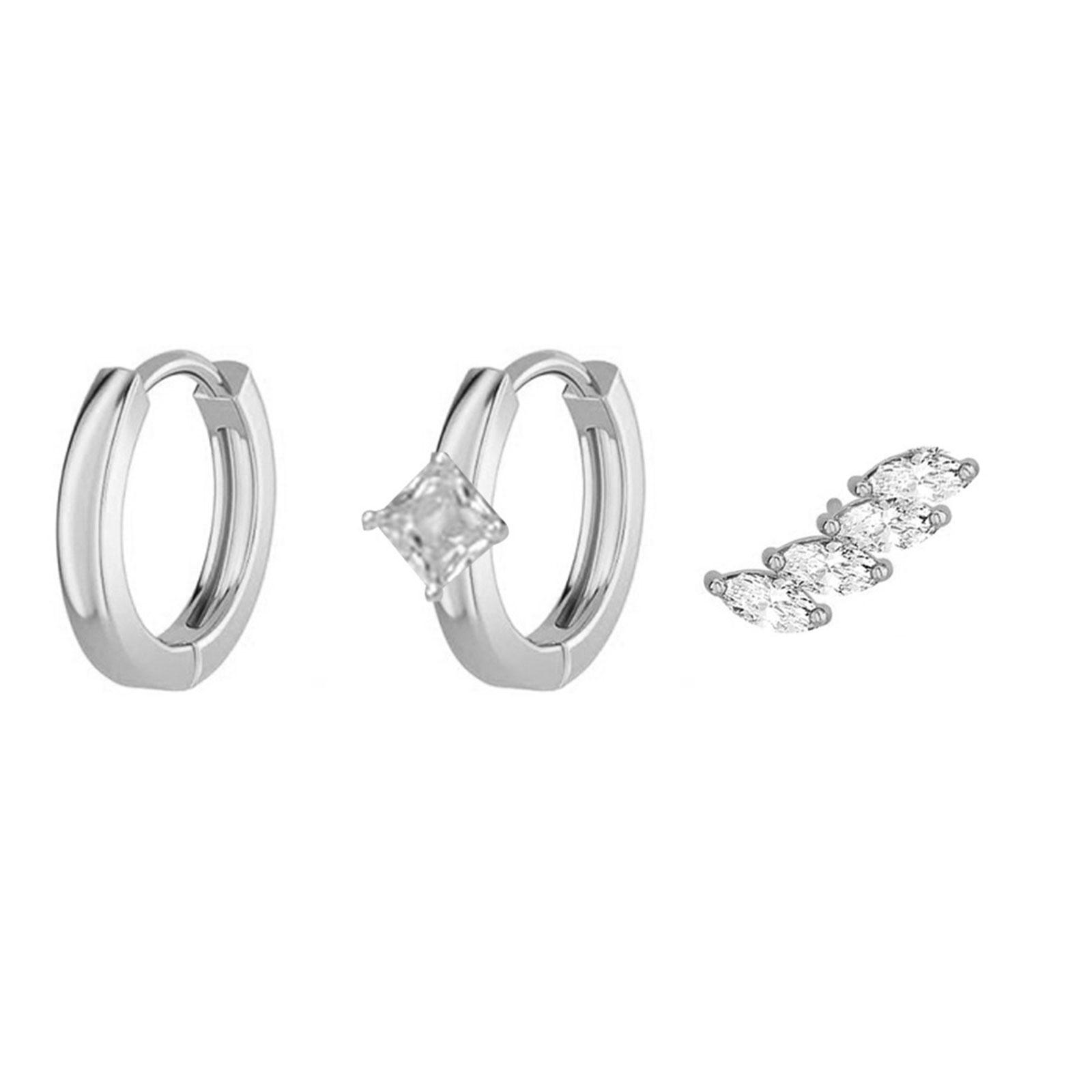 

3 шт. Медные серьги с позолотой 14 карат Модные серьги-пусеты для чувствительных ушей Модная повседневная бижутерия для женщин серебряный