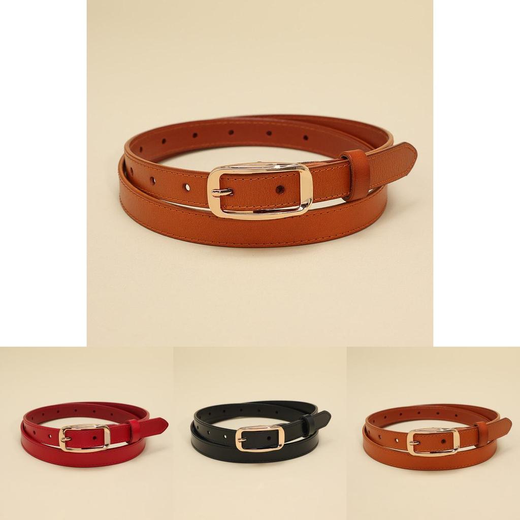 Premium Cow Leather Ladies Fashion Belt With Round Shape Buckle For Office Use