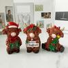 3pcs Christmas Highland Cattle Statues Cute Highland Cow Resin Sculpture Decorations Accessories Christmas Gifts