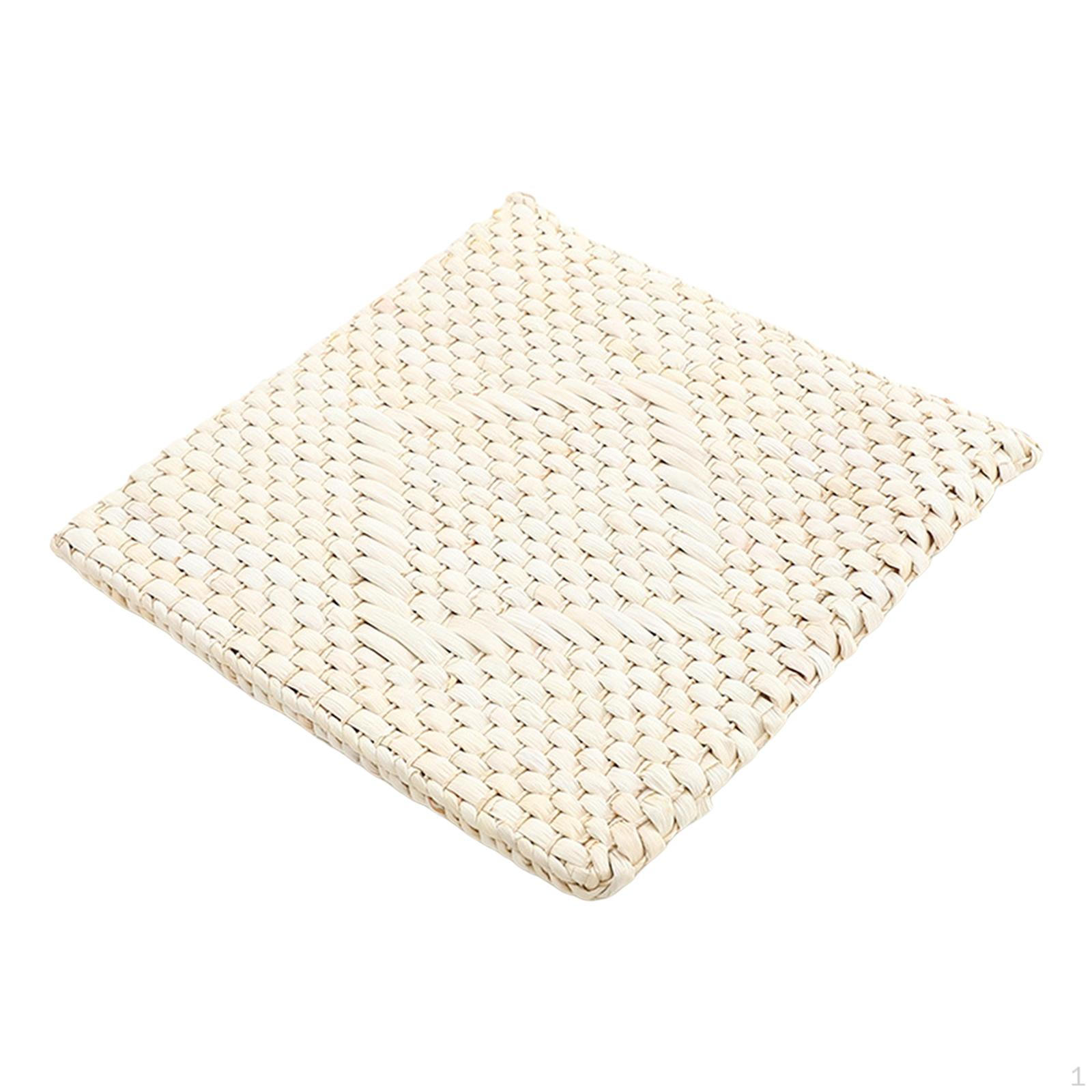 

Tatami Corn Husk Cushion Thick Portable Natural Straw Mat Woven Seat Yoga Chair for