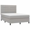 VidaXL Lit à sommier tapissier avec matelas Gris clair 140x200cm Tissu - Modèle 3141777
