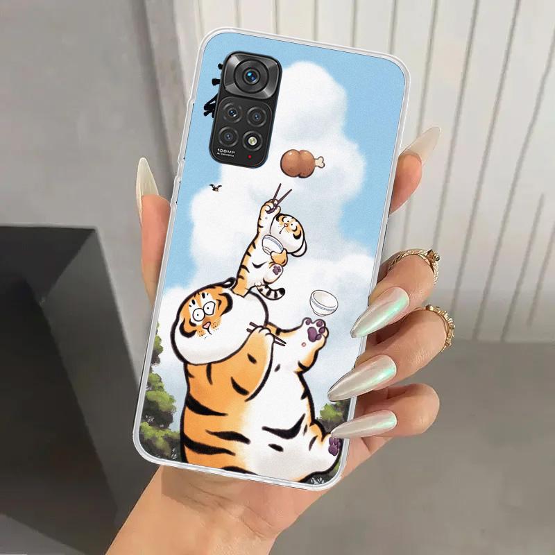 Cartoon Fat Tiger Phone Case for Xiaomi Redmi Note 15 14 14S 13 12S 12 Pro 11S 11 Plus 11T 11E 10S Soft Funda Print Shell Redmi