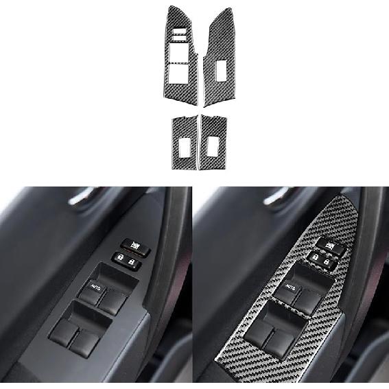 Echte Premium-Kohlefaser-Auto-Mittelkonsolen-Schaltknauf-Panel-Rahmenverkleidung Weicher Aufkleber Kompatibel mit Toyota Corolla/Levin 2014 2015 2016 2017 2018