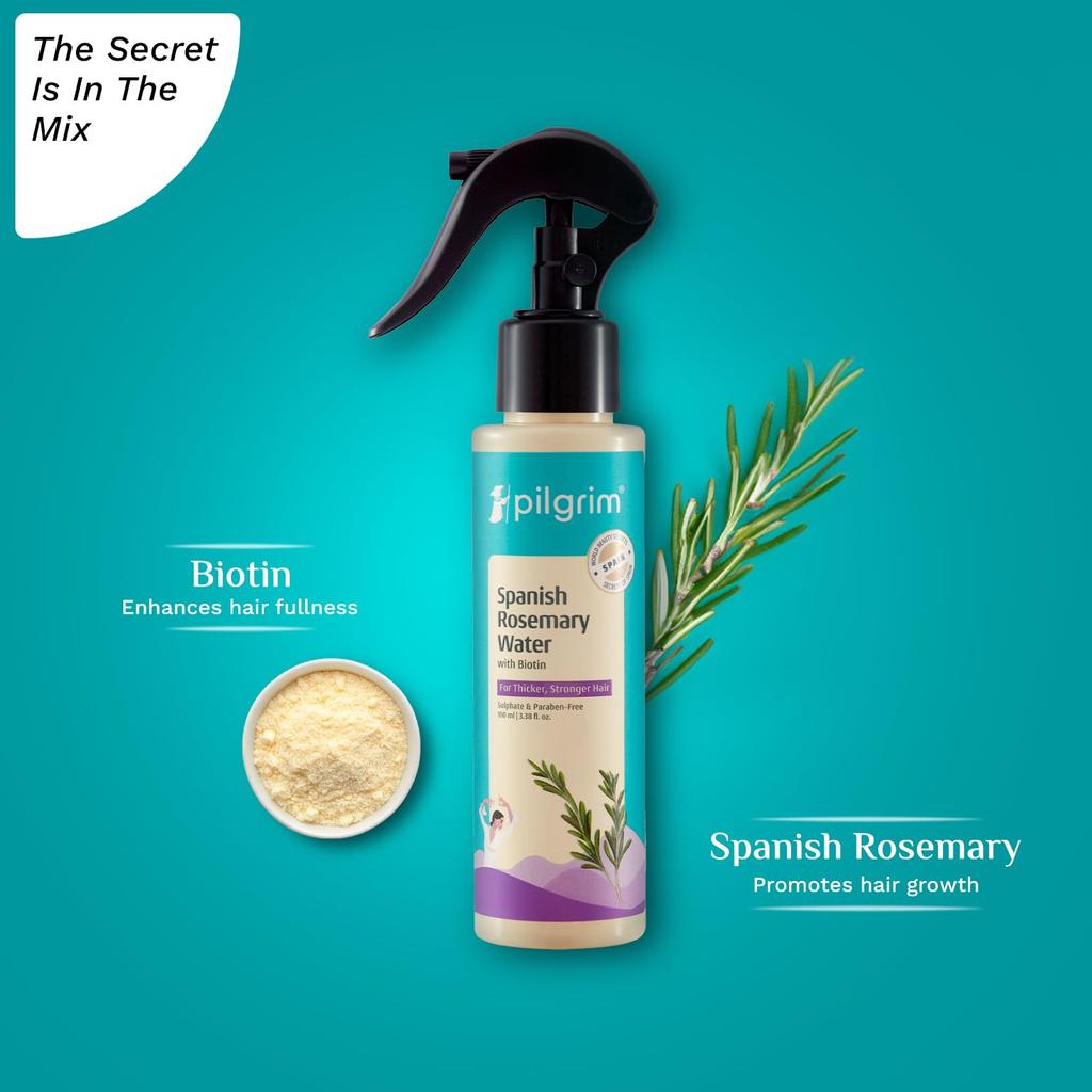 Pilgrim Spanisches Rosmarinwasser Spray Mit Biotin Für Haarkraft Und Volleres Aussehen 100 ml Für Frauen Und Männer Tägliche Anwendung