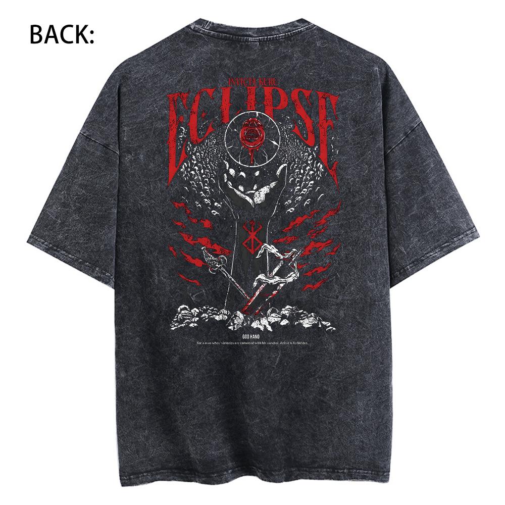 

Anime T-shirts y2k Cotton Summer T shirt Women Men Harajuku Top Tees Skull Knight Guts Griffith Print Streetwear Hip Hop T Shirt M