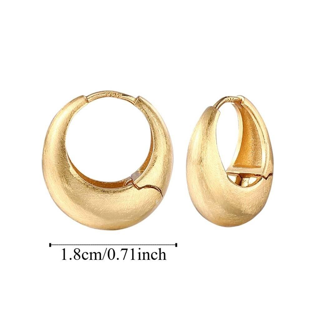 925 Silver Needle Golden Round Earrings Elegant Silver Ear Buckles Brilliant Circle Earrings  Daily