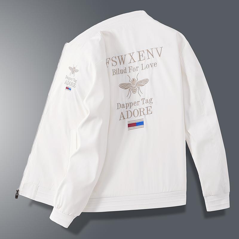 

2023 Мужская бейсбольная куртка, повседневная вышивка, новая корейская мода beeEdition 5XL белый