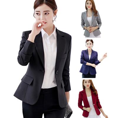 Kurtka damska wiosenno-jesienna Plus Size, krótka, z długim rękawem, dopasowana i cienka, w jednolitym kolorze, oddychająca, wygodna, dojeżdżająca do pracy, uniwersalna
