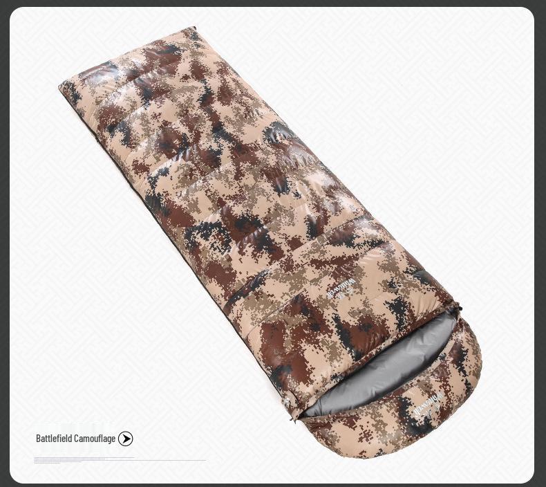 Thickened Winter Down Sleeping Bag - Cold-Proof, Envelope Style for Outdoor Camping & Travel