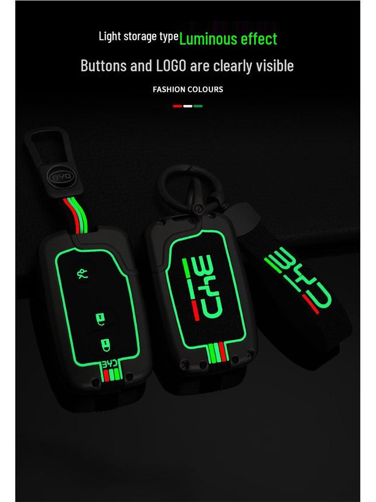 BYD Car Key Cover for F3, FO, E6, M6, G3, L3, Tang, S6, and S7 - Metal Shell Case and Buckle
