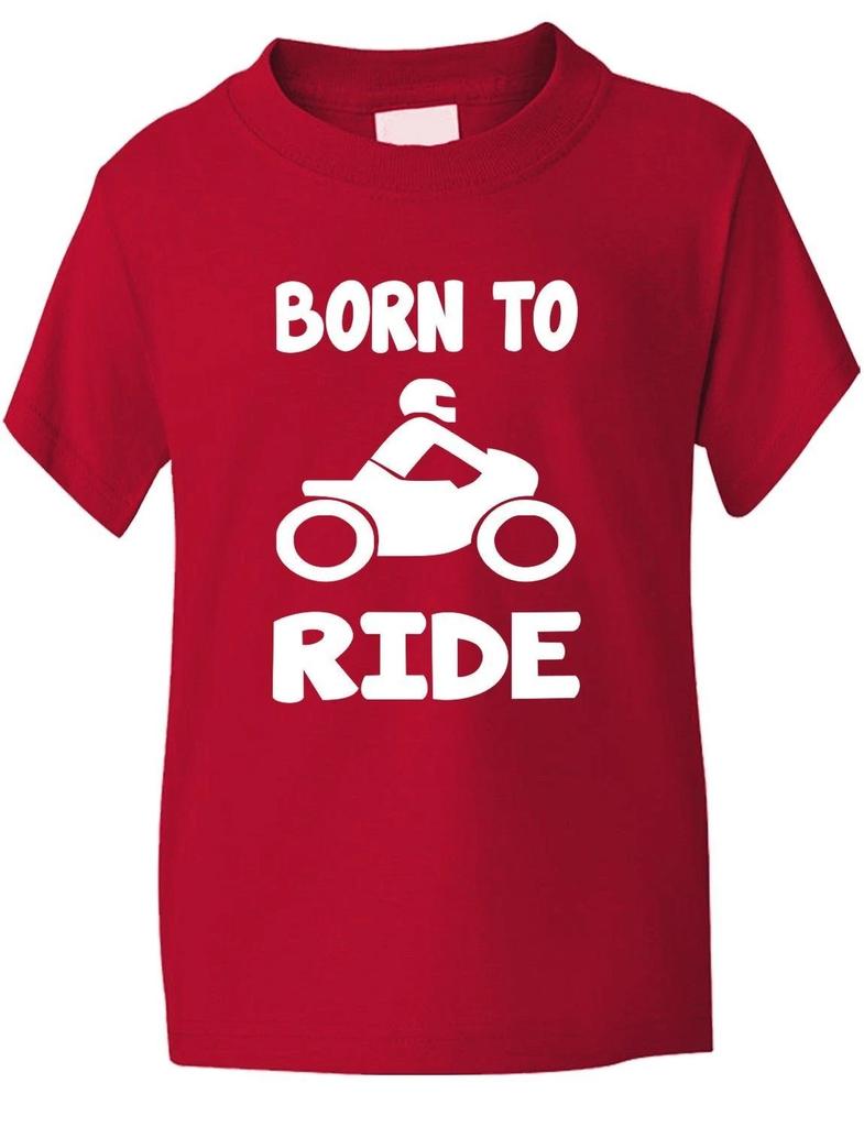 Born To Ride Motorbike Funny Kids Boys Girls T-Shirt Birthday Gift Age 1-13