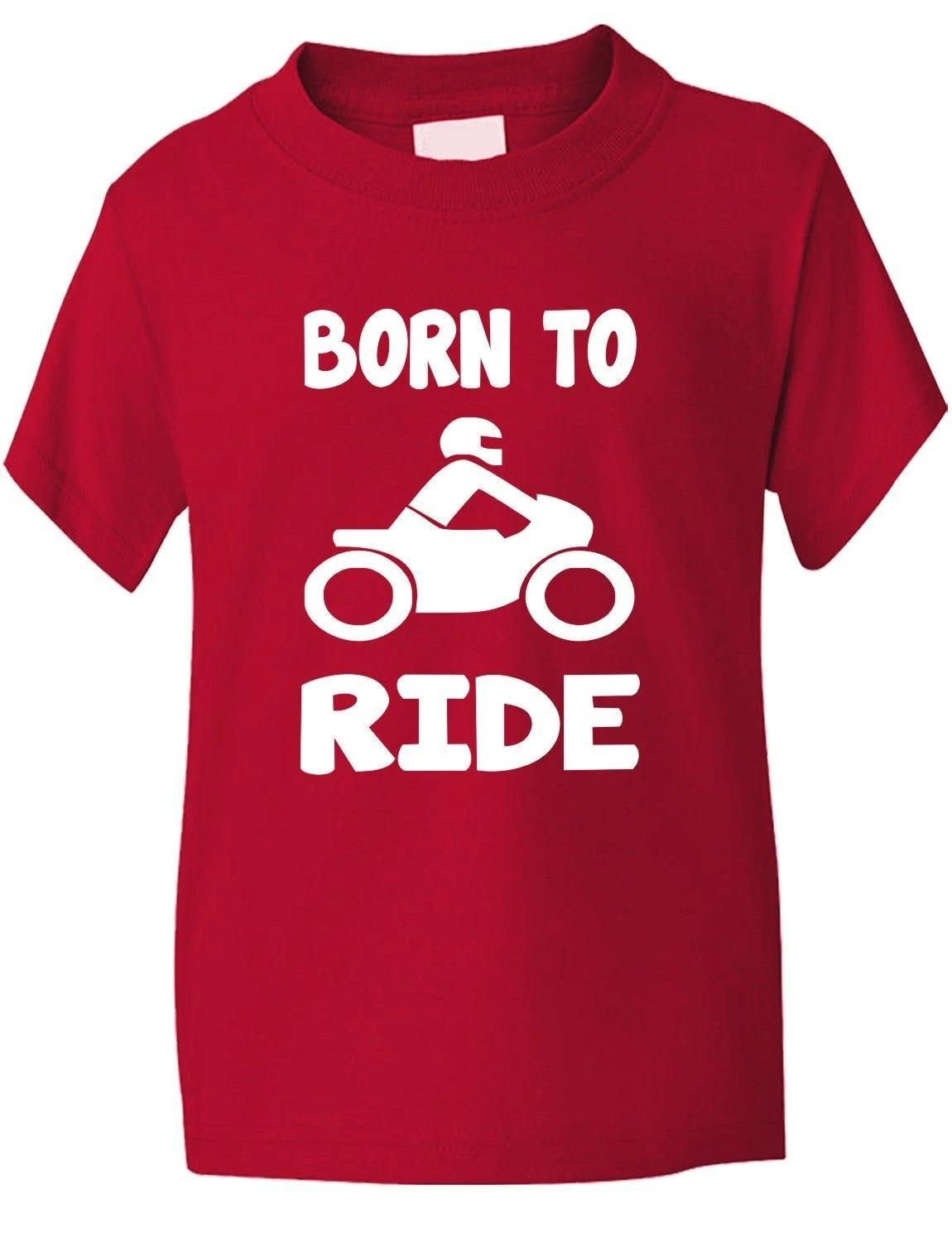 Born To Ride Motorbike Funny Kids Boys Girls T-Shirt Birthday Gift Age 1-13 S