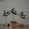 Antique Terracotta Warrior Horse Sculpture Desktop Decoration Resin Knight Abstract Animal Horse Figurines Gift Home Decoration