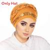 Casual Polyester Knit Headscarf Hat With Embroidered Braid For Autumn Wear