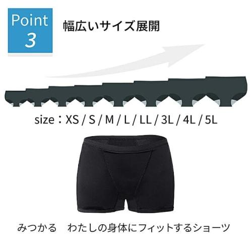 KarlyShop Import Absorbent Sanitary Shorts, Boxer Briefs, Comfortable Groin, Half-Length, Absorbent Cotton, Deep Fit, Leak-Resistant, Rs8036 M, Black