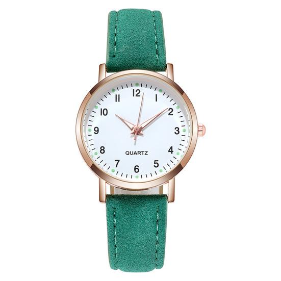 

Women Luminous Watch Dainty Analog Quartz Watch Adjustable Leather Strap Wristwatch Fashion Casual Watch for Office Party Dating зелёный
