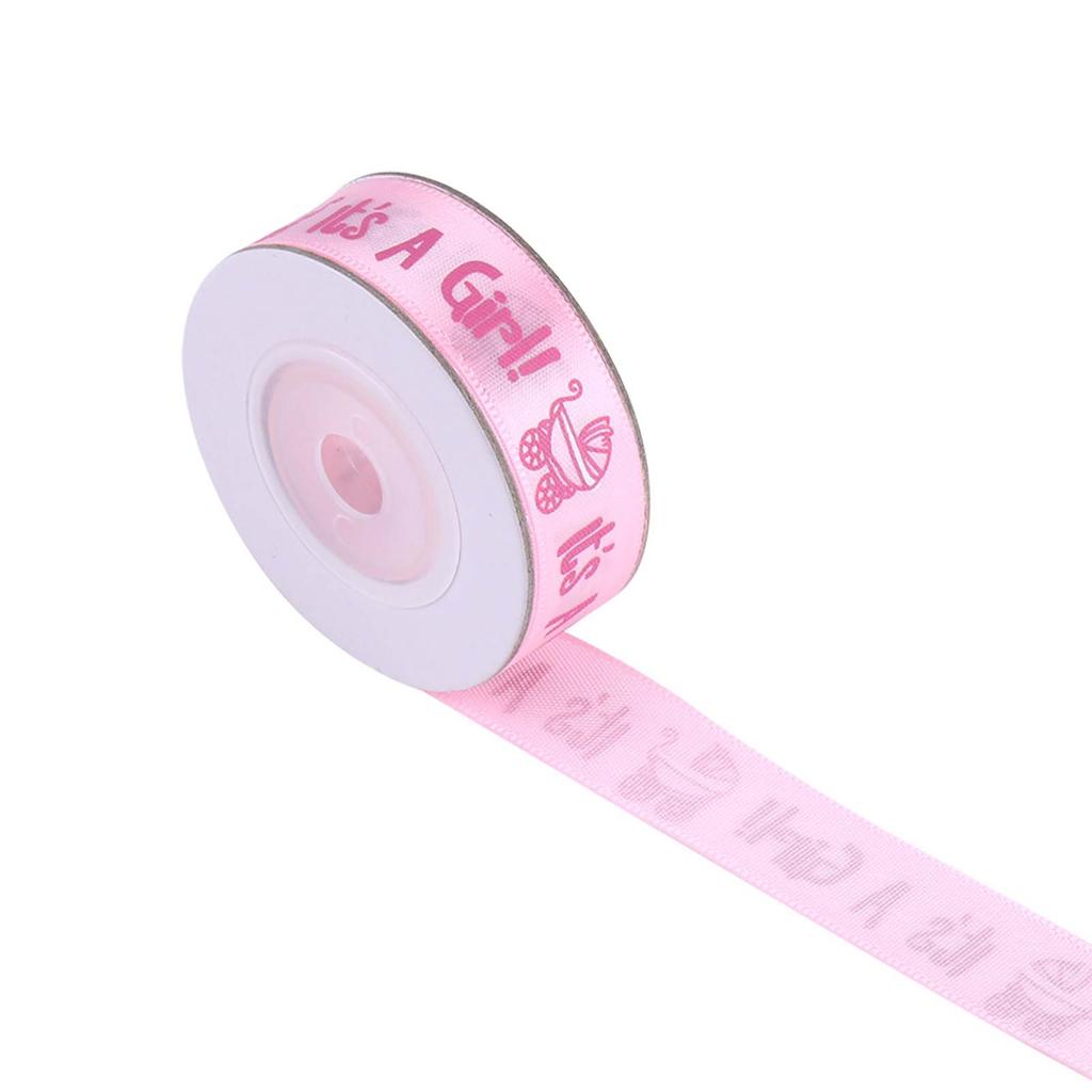 10Yards/Roll IT IS A GIRL Baby Shower Christening Party Favor Gift Stain Ribbon