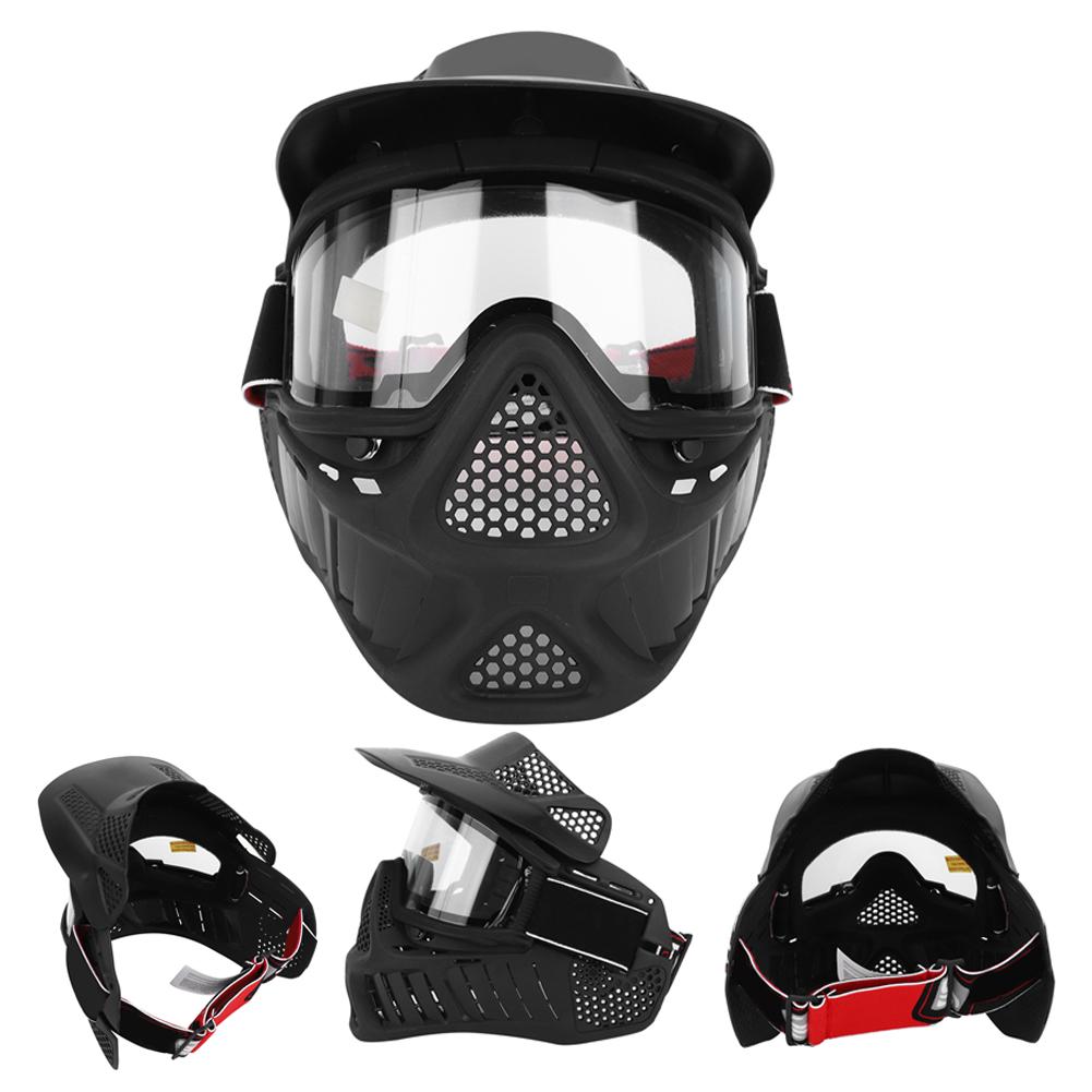 Outdoor Archery Face Mask Double Layer Anti Fog Paintball Protective Safety Helmet Masks