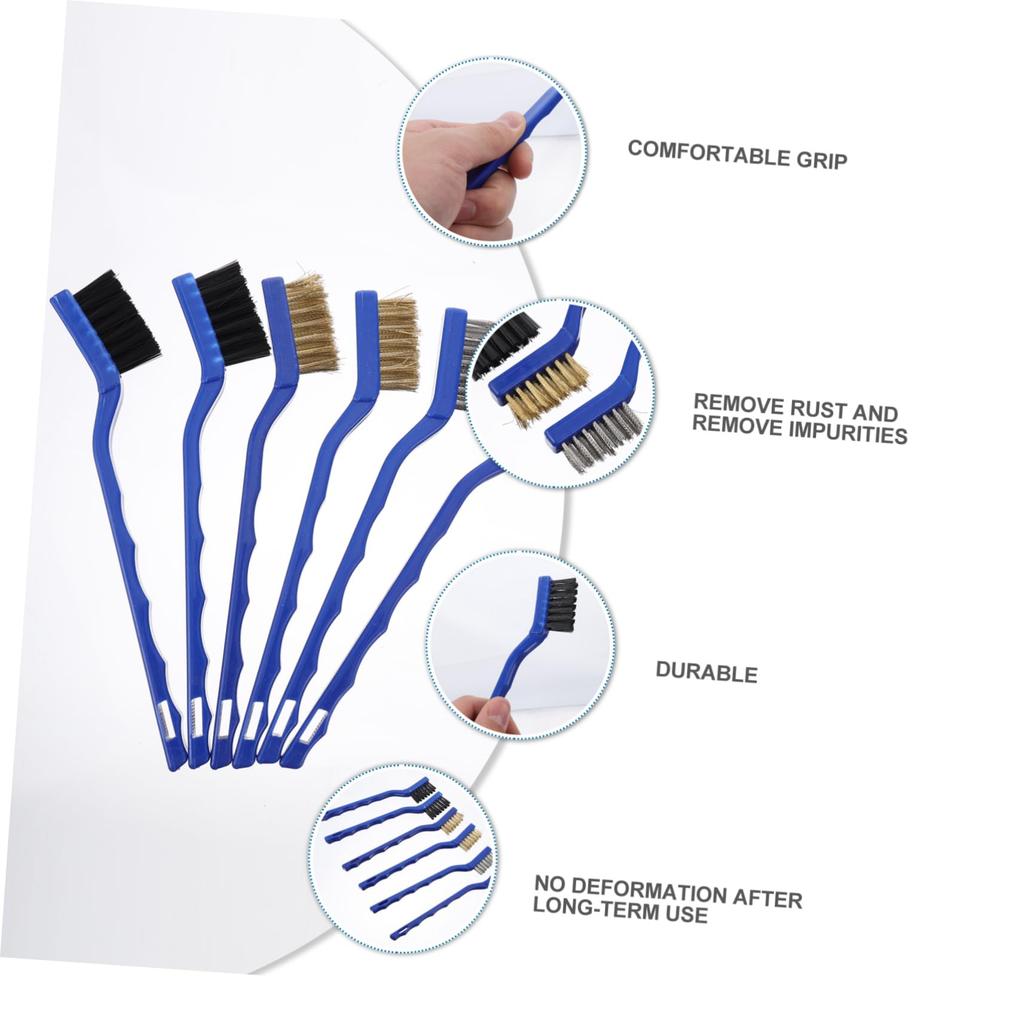Ledmomo 6pcs Wire Brush Set Small Hand Scratch Brush for Removal Metal