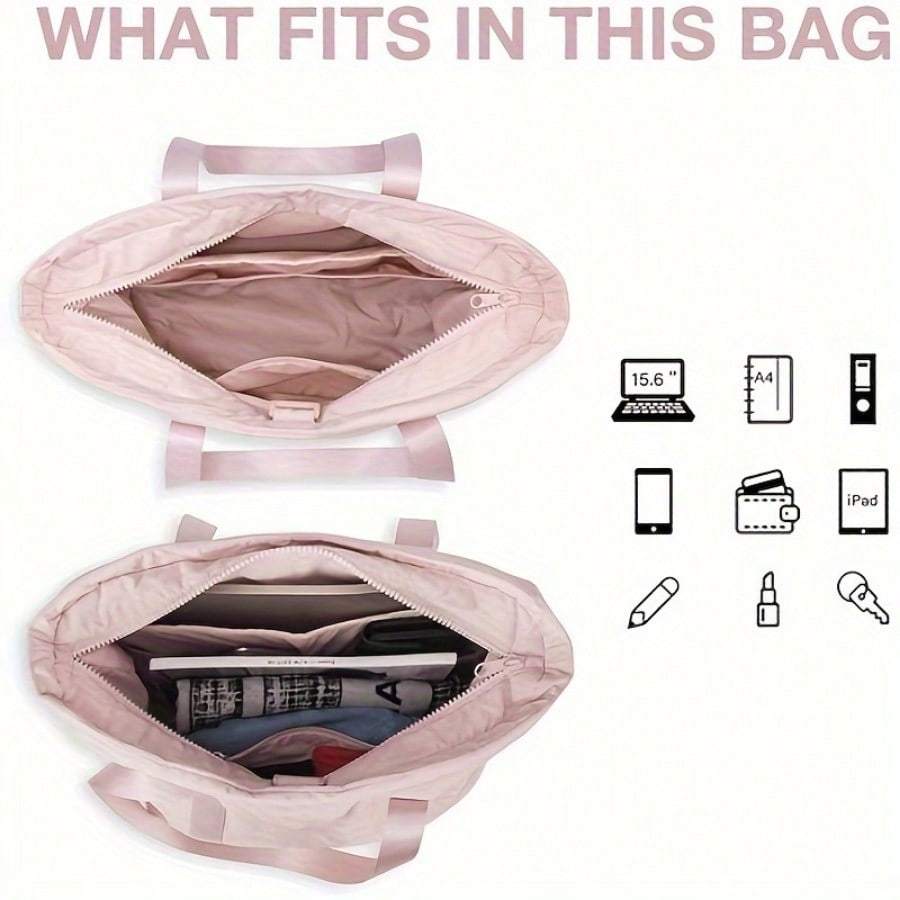 High Volume Yoga Bag - One Shoulder Commuter Tote, Zipper, Waterproof Spandex Gym and Swim Sports Duffel Bag, Women's Multi-purpose Travel Tote