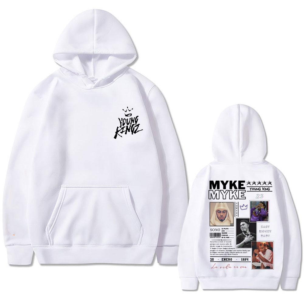 Rapper Myke Towers LA PANTERA NEGRA Mikina Muži Ženy Hip Hop Ležérna Nadrozmerná Mikina Pánska Móda Vintage Trend Streetwear