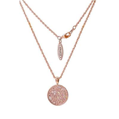 Colar Longo Nsg4001 Cristal Autêntico Austríaco Ouro Rosa