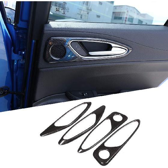 

ABS Plastic Car Interior Door Handle Frame Cover Trim Sticker for Alfa Romeo Giulia 2017-2020 Auto Accessories (Carbon Fiber) Carbon Fiber