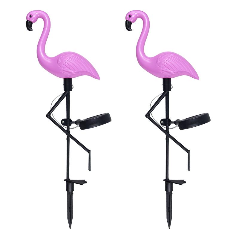 Group Solar Flamingo Light Purple Flamingo Garden Decoration Lamp LED Outdoor Waterproof Ground Lawn Light Patio Walkway Lamp